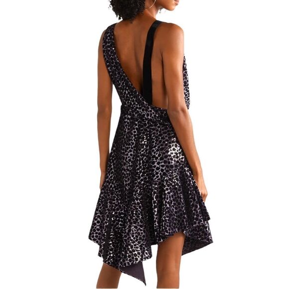 PHILOSOPHY DI LORENZO SERAFINI Ruffled flocked sequined mini dress |Size:38 IT| - Picture 4 of 9